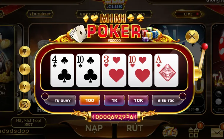 Minigame Mini Poker Tại HitClub Trải Nghiệm Đỉnh Cao Với Hệ Thống Quay Số Đẳng Cấp